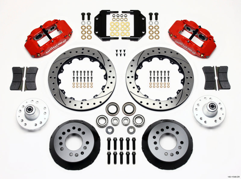 Wilwood Narrow Superlite 6R Front Hub Kit 12.88in Drill Red Magnum Force Drop Spndle 140-11548-DR 140-11548-DR Photo - Primary