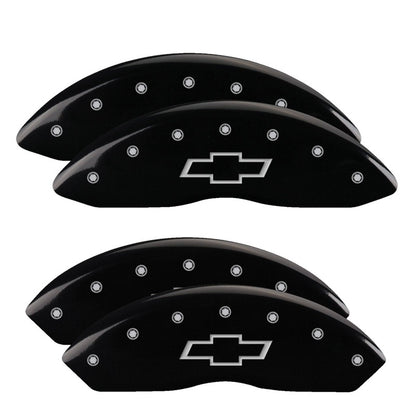 MGP 4 Caliper Covers Engraved F & R Bowtie Black Finish Silver Char 2014 Chevrolet Express 2500 14243SBOWBK 14243SBOWBK Photo - Primary