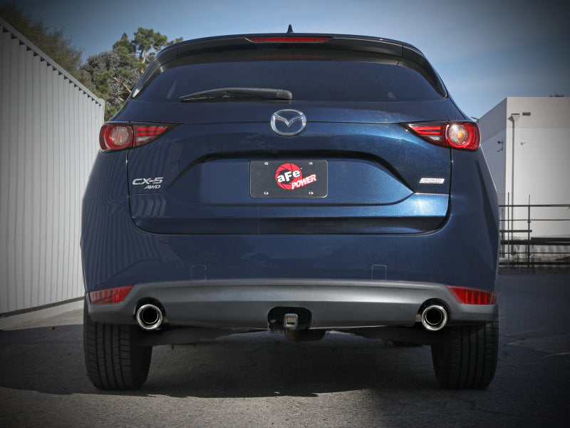 aFe Takeda 17-21 Mazda CX-5 2.5L (t) 2.5in. SS Axle-Back Exhaust System w/Polished Tips 49-37021-P 49-37021-P Photo - Mounted