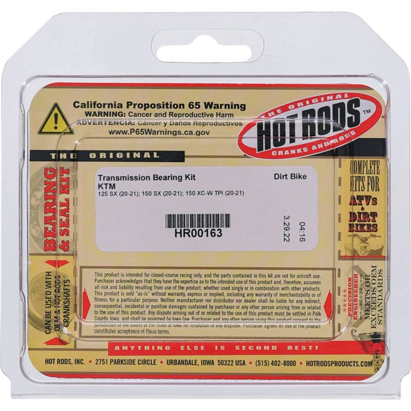 Hot Rods 20-21 KTM 125 SX 125cc Transmission Bearing Kit HR00163 HR00163 Photo - Primary