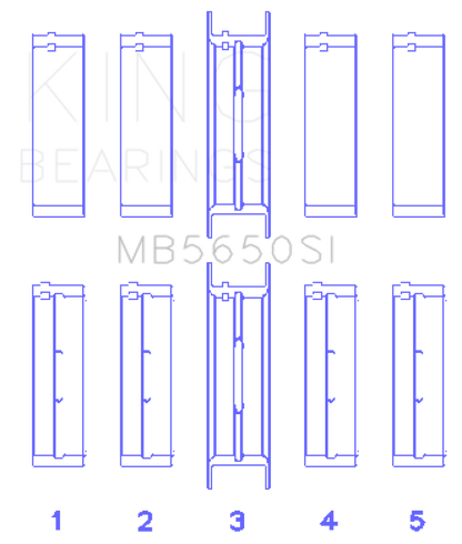 King Engine Bearings Ford 370/429/460 16B OHV Main Bearing Set - Set Of 10 MB5650SI010 MB5650SI010 Photo - Primary