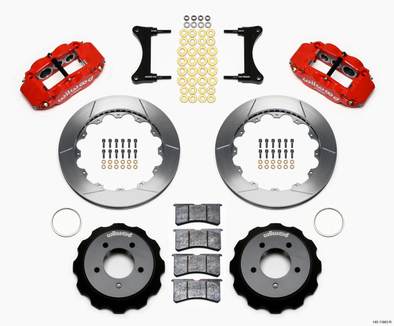 Wilwood Narrow Superlite 6R Front Hat Kit 12.88in Red 93-96 Mazda RX7 140-11963-R 140-11963-R Photo - Primary