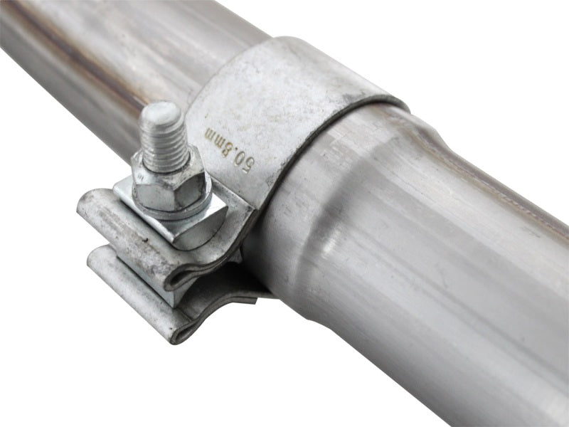 aFe Twisted Steel Y-Pipe 2in to 2-1/2in Stainless Steel Exhaust System: Je 48-46208 Photo - Unmounted