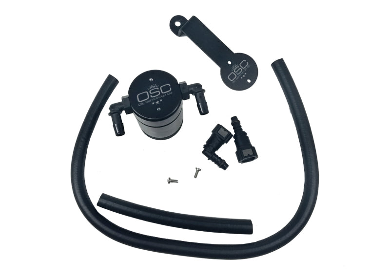 J&L 05-10 Ford Mustang GT/Bullitt/Saleen Passenger Side Oil Separator 3.0 - Black Anodized 3013P-B 3013P-B Photo - Primary