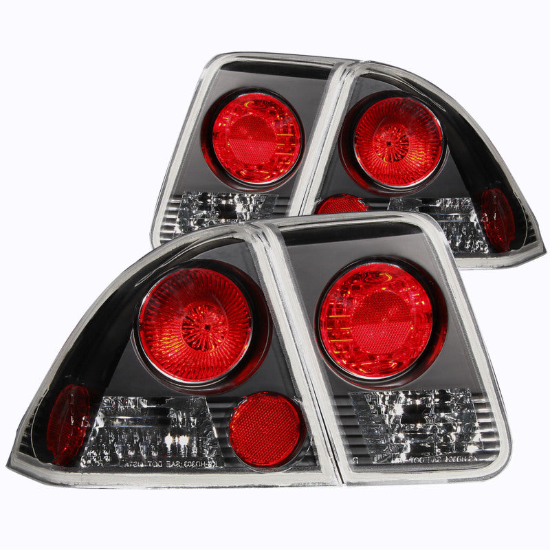 Anzo 2001-2004 Honda Civic Taillights Black 221048 Photo - Primary