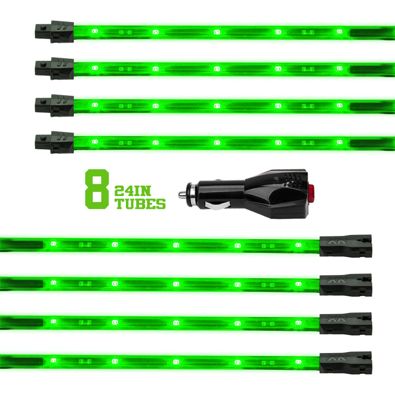 XKGLOW XK Glow Tube Single Color Underglow LED Accent Light Car/Truck Kit Green - 8x24In XK041002-G XK041002-G User 1