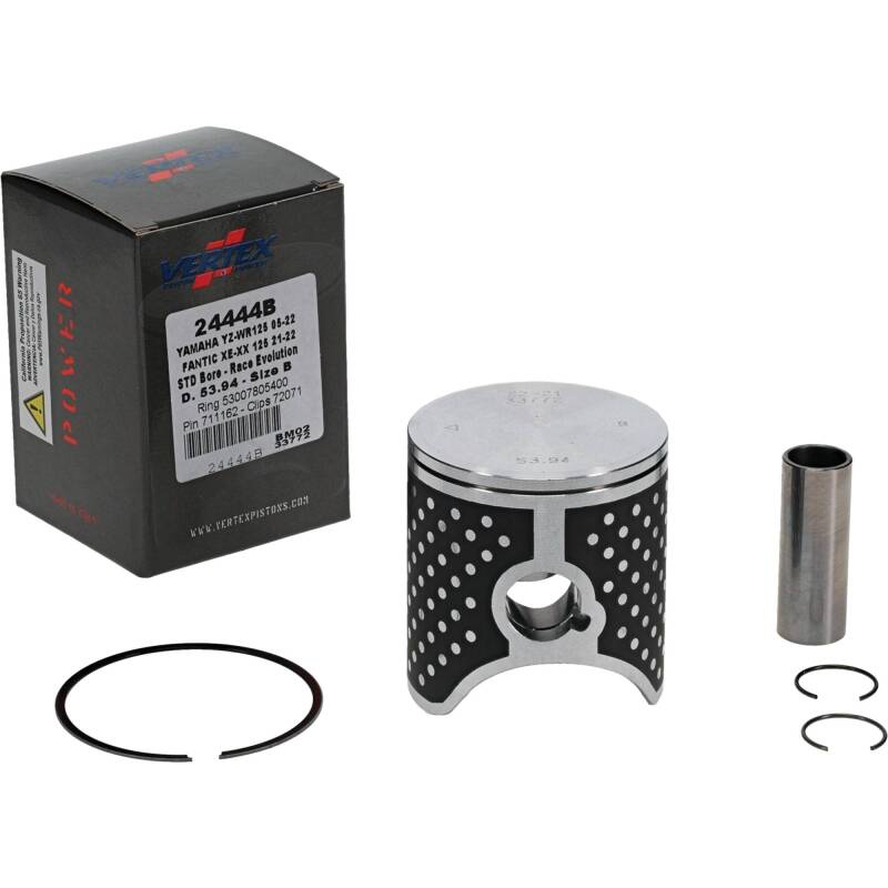 Vertex Pistons Vertex Piston 21-23 Fantic Motor XE 125 125cc Cast Race Evolution Piston Kit 24444B 24444B Photo - Primary