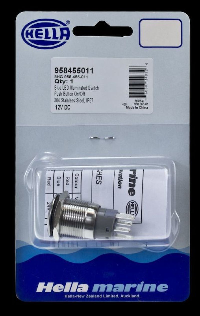 Hella Switch On/Off Ring 12V Blue 8Hg 958455011 958455011 Photo - out of package