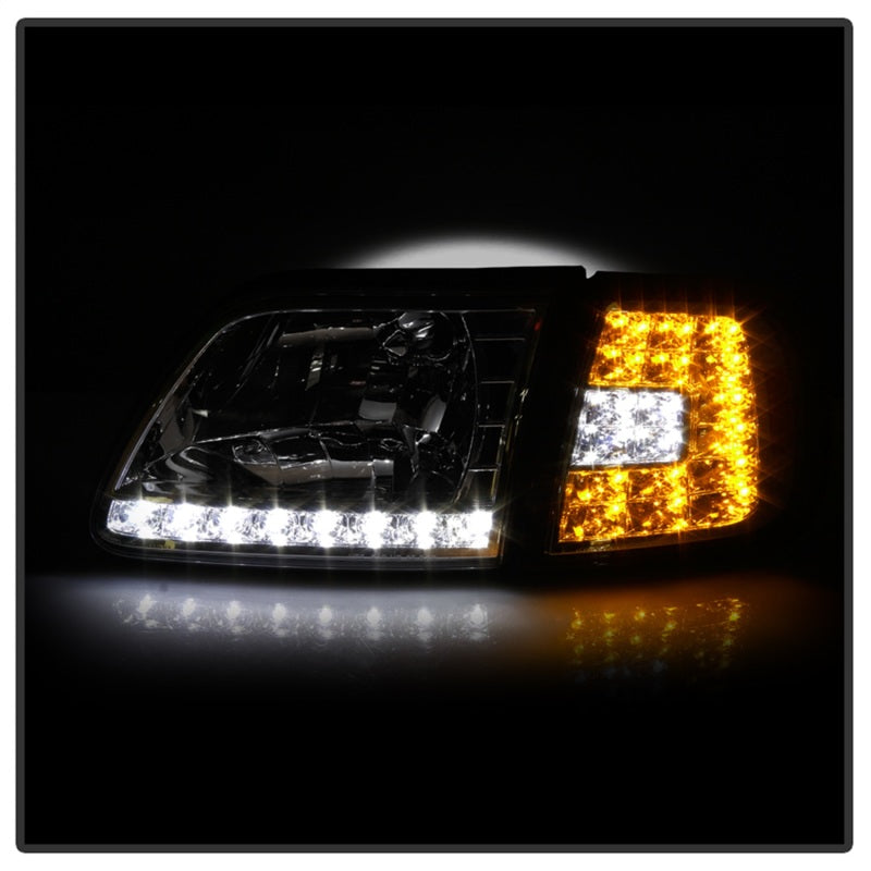 SPYDER Xtune Ford F150 97-03 Crystal Headlights w/ Clear LED Corners Chrome HD-ON-FF15097-LED-SET-C 5014191 5014191 Photo - Unmounted