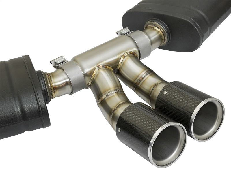 aFe MACHForce-Xp 2in 304 SS Cat-Back Exhaust w/Carbon Fiber Tips 13-16 Porsche Boxster 2.7L/3.4L 49-36415-C 49-36415-C Photo - Unmounted