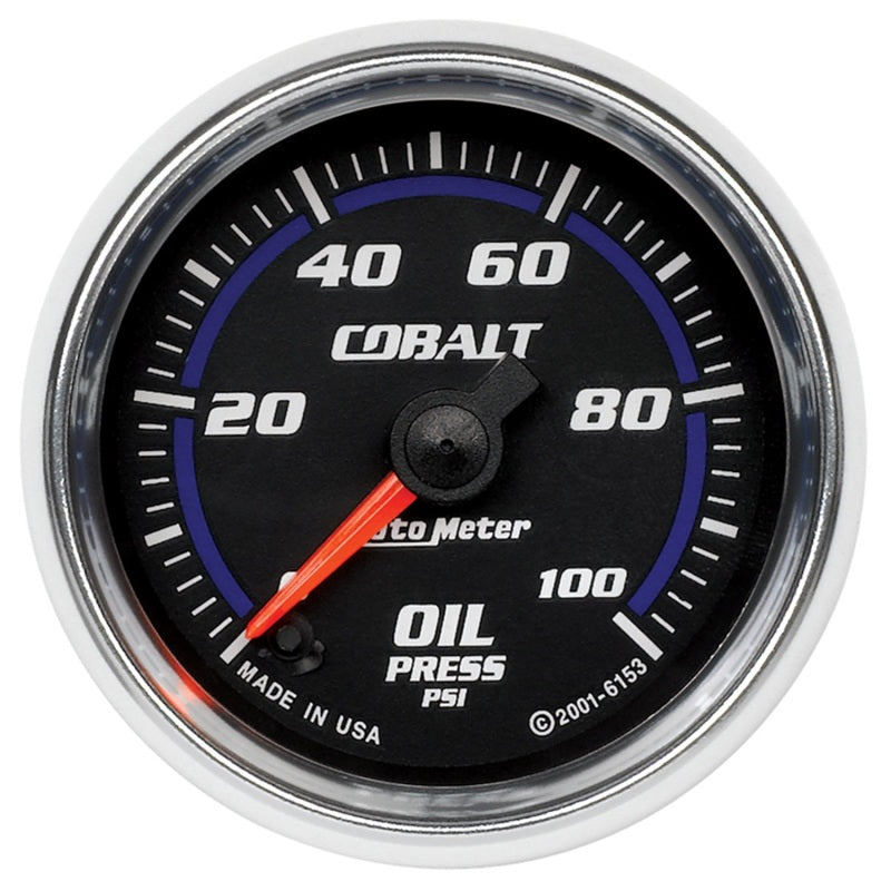 Autometer 2-1/16" Oil Pressure, 0-100 Psi, Stepper Motor, Cobalt 6153 Photo - Primary