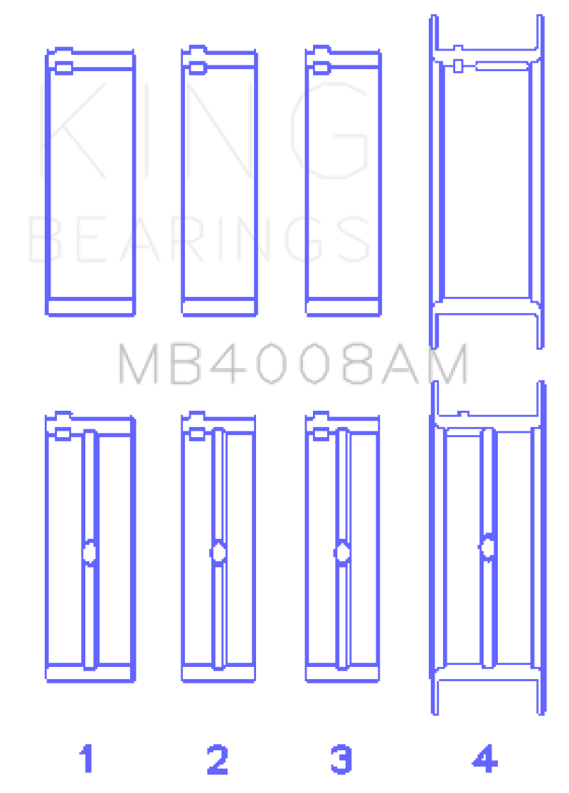 King Engine Bearings King Nissan VG20E/VG20DET V6 (Size 0.5) Main Bearing Set MB4008AM0.5 MB4008AM0.5 Photo - Primary