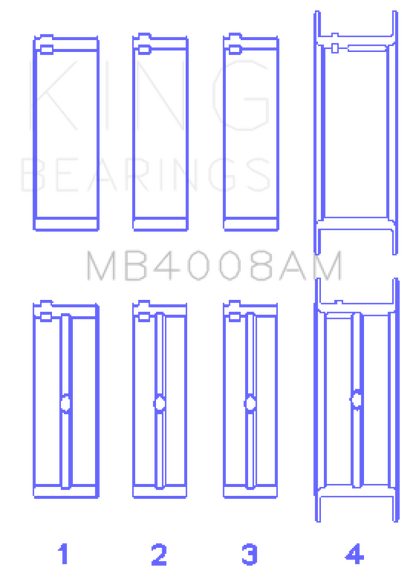 King Engine Bearings King Nissan VG20E/VG20DET V6 (Size 0.5) Main Bearing Set MB4008AM0.5 MB4008AM0.5 Photo - Primary