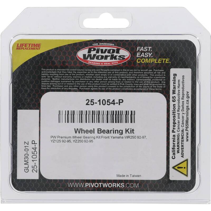 Pivot Works Yamaha Wheel Bearing Kit Premium Bearings 25-1054-P 25-1054-P Photo - Primary