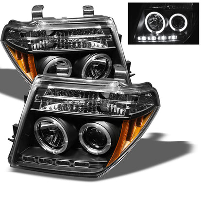 Spyder Nissan Frontier 05-08 Projector Headlights LED Halo LED Blk PRO-YD-NF05-HL-BK 5011527 5011527 Photo - Primary