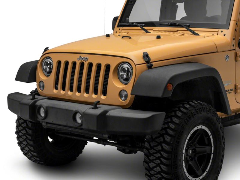 Raxiom 07-18 Jeep Wrangler JK Axial 7-In LED Headlights w/ DRL Turn Signals- Blk Housing (Clear) J173078 J173078 Photo - Close Up