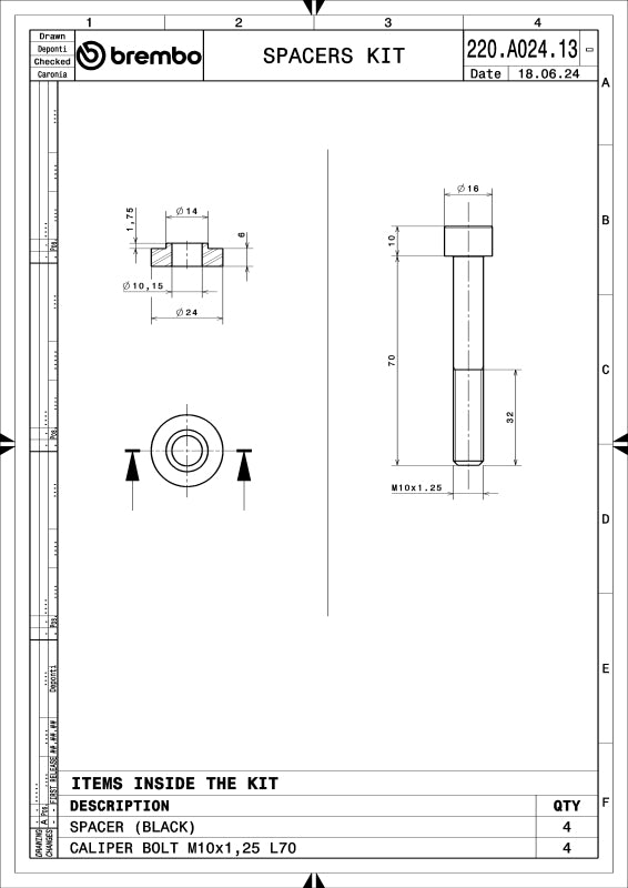Brembo Powersports BRE Hardware Brakes, Rotors & Pads Brake Hardware main image