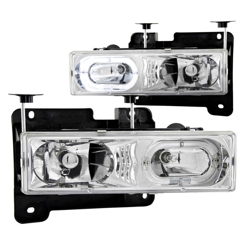 Anzo Chrome Led Halo Crystal Headlights 1992-1999 Chevy Suburban 111006 Photo - Primary