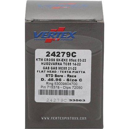 Vertex Pistons Vertex Piston 09-24 KTM 85 SX 85cc Cast Race Piston Kit 24279C 24279C Photo - Primary