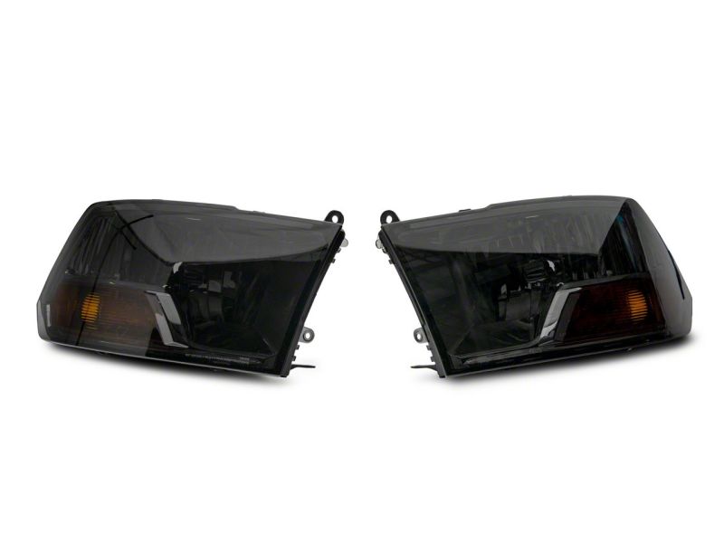 Raxiom 09-18 Dodge RAM 1500 Axial OEM Rep Headlights w/ Single Bulb- Chrome Housing (Smoked Lens) R118019 R118019 Photo - Close Up