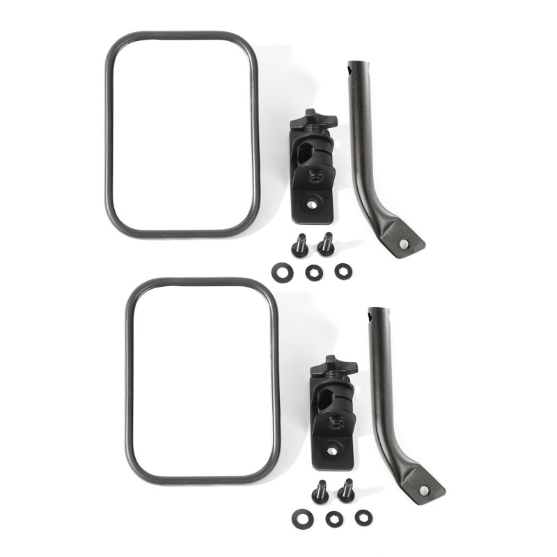 Rugged Ridge Stubby Trail Mirror,Rectangular Pair,Txt Blk;97-18 Jeep Wrangler JK 11025.22 Photo - Primary