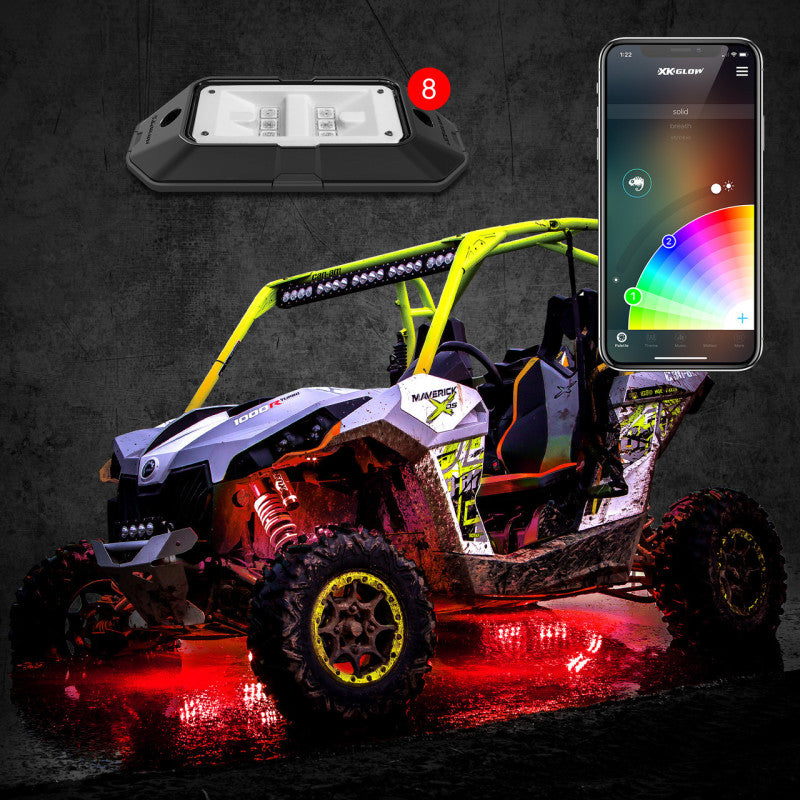 XKGLOW XK Glow Rock Light Advanced Kit w/ Dual-Mode Dash Mount Controller 8pc 6W LED XK-ROCK-ADV-DM XK-ROCK-ADV-DM User 1