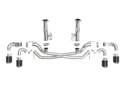 AFe MACH Force-Xp 304 Stainless Steel Cat-Back Exhaust Carbon 2020 Chevrolet Corvette C8 49-34124NM-C 49-34124NM-C Photo - Unmounted