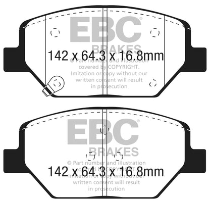 EBC 2018+ Chevrolet Equinox 1.5L Turbo (J17) Greenstuff Front Brake Pads DP63065 DP63065 Photo - Primary