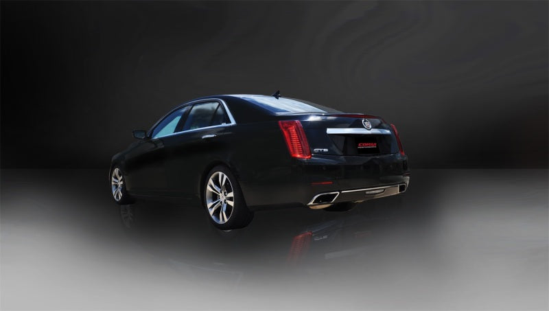 Corsa Performance Sport Axle-Back Exhaust Dual Rear Polished Outlet 2014 Cadillac CTS Vs 14325 Photo - Mounted