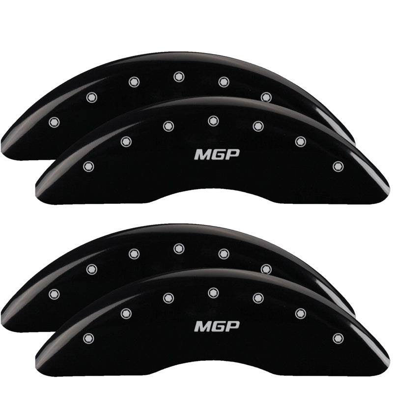 MGP 4 Caliper Covers Engraved Front & Rear MGP Black finish silver ch 34003SMGPBK 34003SMGPBK Photo - Primary
