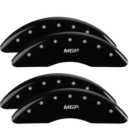 MGP 4 Caliper Covers Engraved Front & Rear 2019+ Ram 2500/3500 Black Finish Silver MGP Logo 55007SMGPBK 55007SMGPBK Photo - Primary