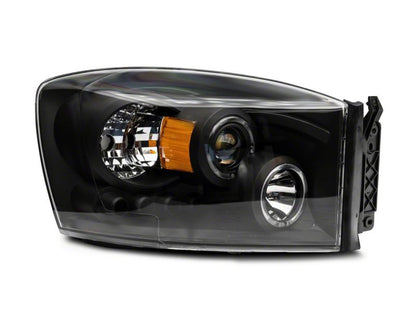Raxiom 06-08 Dodge RAM 1500 LED Halo Projector Headlights- Blk Housing (Clear Lens) R110149 R110149 Photo - Close Up