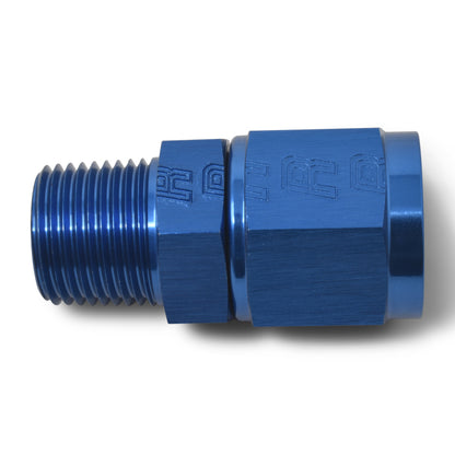 Russell -8 AN AN Female To Male NPT (Blue Finish) 614228 Photo - out of package