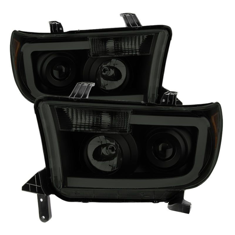 SPYDER Xtune Toyota Tundra 07-13 LED Light Bar Projector Headlights Black Smoked PRO-JH-TTU07-LED-BSM 9030413 9030413 Photo - Primary