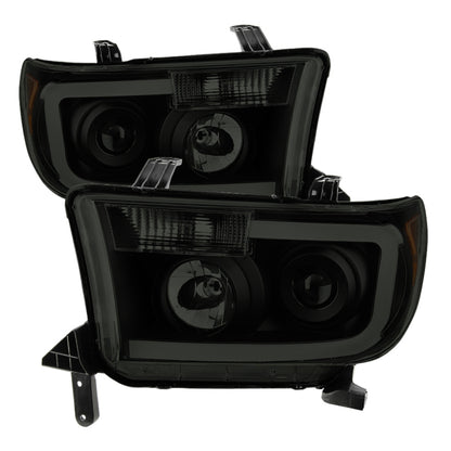 SPYDER Xtune Toyota Tundra 07-13 LED Light Bar Projector Headlights Black Smoked PRO-JH-TTU07-LED-BSM 9030413 9030413 Photo - Primary