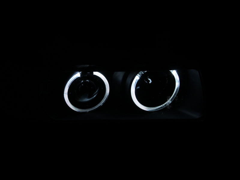 Anzo 1992-1998 BMW 3 Series E36 Projector Headlights w/ Halo Black G2 1 pc 121325 Photo - Mounted
