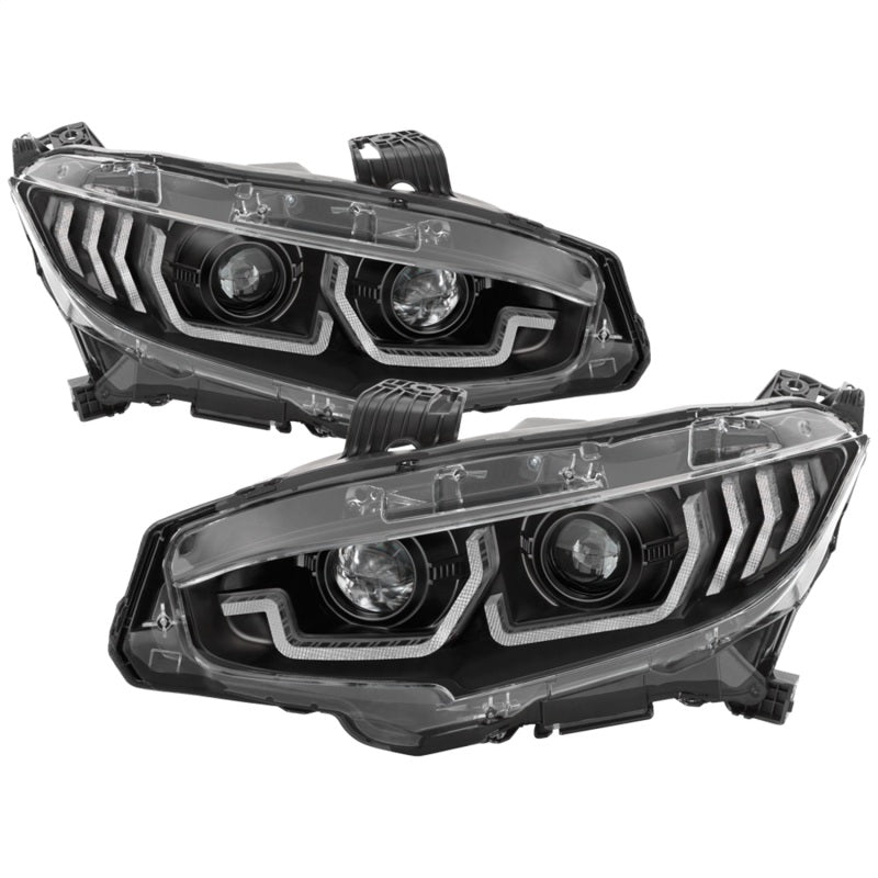 Spyder Honda Civic 16-18 2DR/4DR/Hatchback Headlight Black PRO-YD-HC16PL-SEQ-BK 5087539 5087539 Photo - Primary