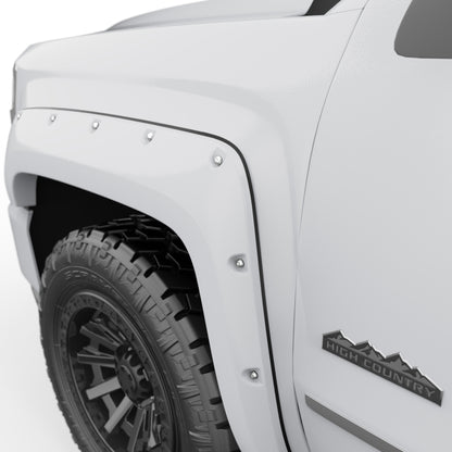 EGR 14+ Chev Silverado 5ft Bed Bolt-On Look Color Match Fender Flares - Set - Summit White 791674-GAZ 791674-GAZ Photo - Close Up