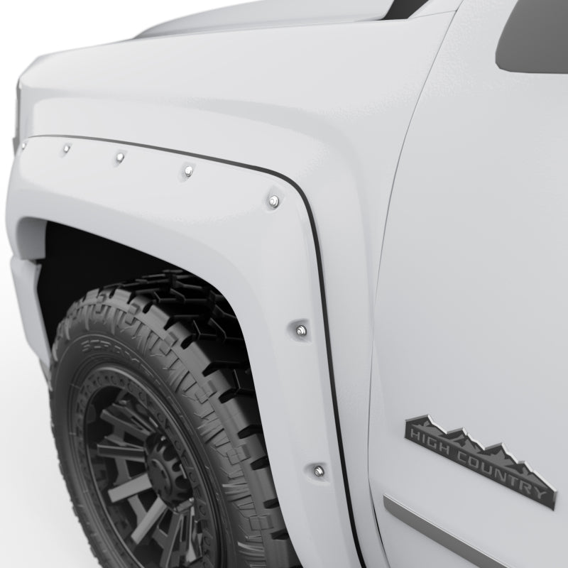 EGR 14+ Chev Silverado 5ft Bed Bolt-On Look Color Match Fender Flares - Set - Summit White 791674-GAZ 791674-GAZ Photo - Close Up