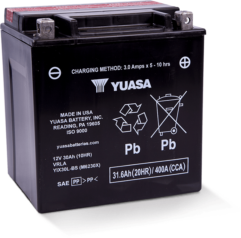 Yuasa Battery Yuasa YIX30L-BS-PW High Performance Maintenance Free AGM 12 Volt Battery (Bottle Supplied) YUAM6230XPW