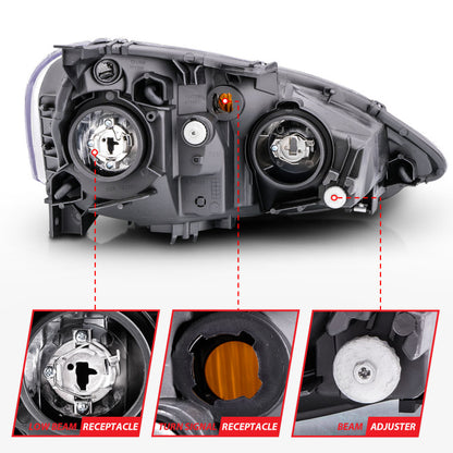 Anzo 2002-2004 Acura Rsx Crystal Headlights Black 121209 Photo - Unmounted