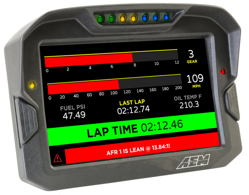 AEM Electronics Digital Dash, CD-7LG, Carbon Housing, Data Logging, GPS, CAN Bus, Kit 30-5703 Photo - out of package