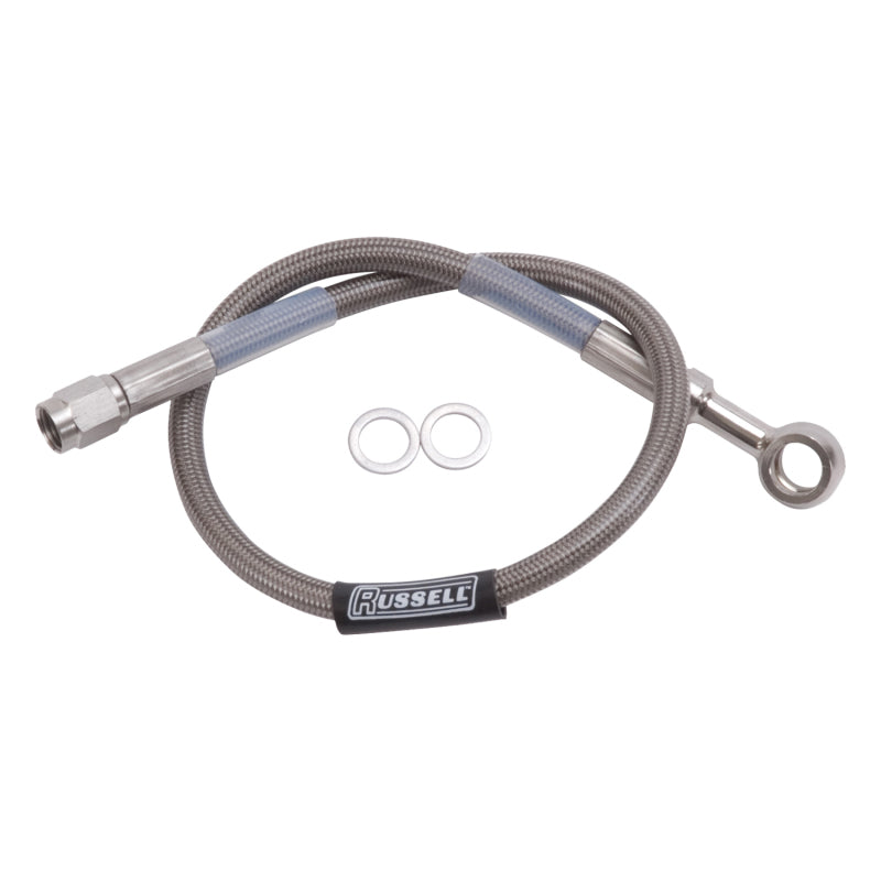 Russell 15" 10mm Banjo (3/8") To Straight -3 AN Universal Brake Hose - Endura 657042 Photo - Primary