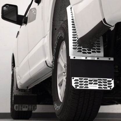 Putco 11-16 Ford SuperDuty - Set of 2 (Excl Dually Rear) Mud Skins - Polished SS w/ Hex Shield 78050 78050 Photo - Primary