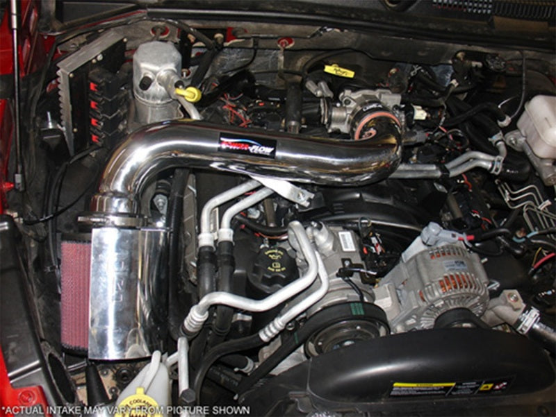 Injen 05-06 Dakota / 06-07 Raider 4.7L V8 Power-Flow (incl. Diamond plate heat shield) Wrinkle Black PF1800WB PF1800WB Photo - Mounted
