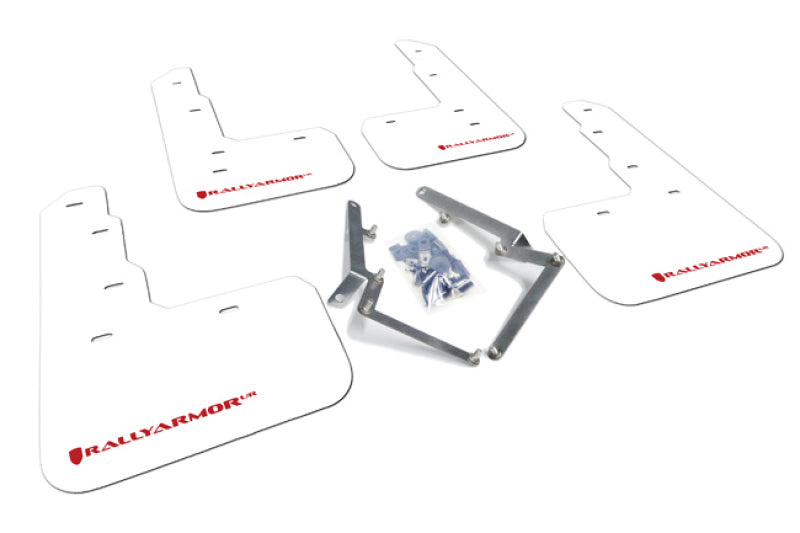 Rally Armor  17-18 Honda Civic Type R (Type R Only) UR White Mud Flap MF47-UR-WH/RD Photo - Primary