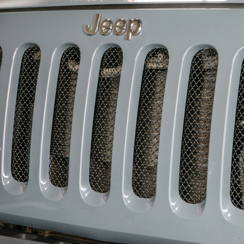 DV8 Offroad 2007-2018 Jeep JK Black Mesh Grille D-JP-190010-BK D-JP-190010-BK Photo - Mounted