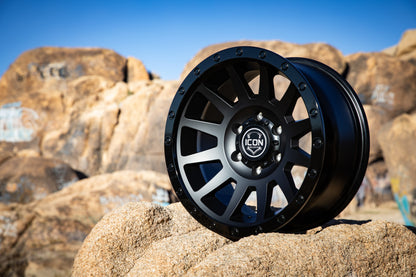 ICON Compression 18x9 5x150 25mm Offset 6in BS 110.1mm Bore Double Black Wheel 2018905560DB 2018905560DB Photo - lifestyle view