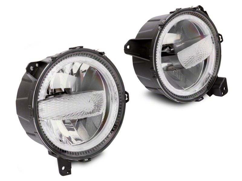 Raxiom 18-23 Jeep Wrangler JL Axial Series 9-In LED Headlights- Blk Housing (Clear Lens) J164371 J164371 Photo - Close Up