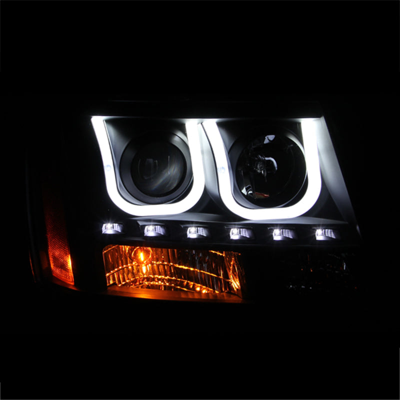 Anzo 2007-2013 Chevrolet Avalanche Projector Headlights w/ U-Bar Black 111273 Photo - Mounted
